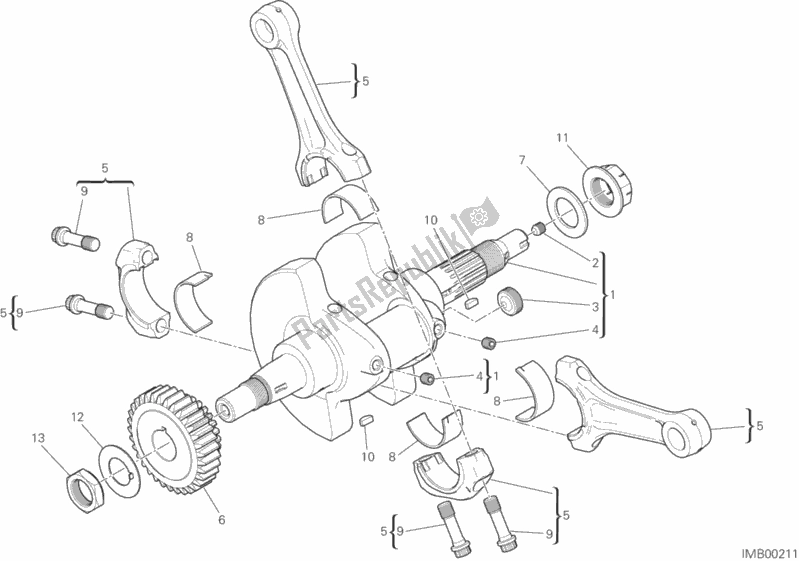 Todas as partes de Bielas do Ducati Hypermotard USA 821 2015